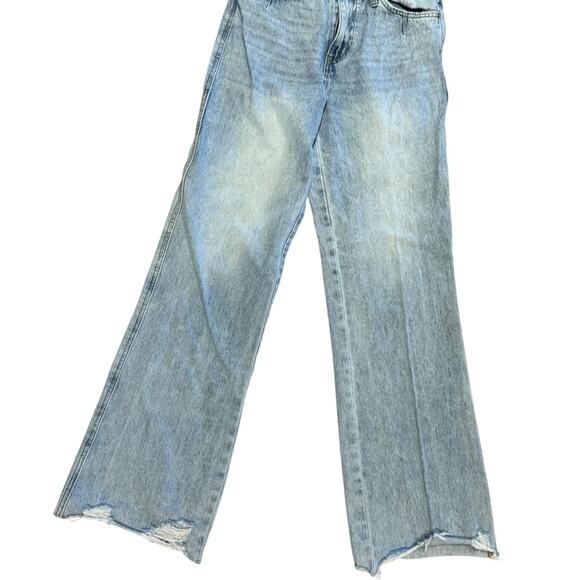 Bayeas Women’s Size 27 Medium Wash Raw Edge Hem Distressed Jeans 28 x 32 - Picture 1 of 7